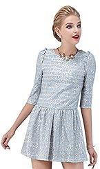 Elbow Length Sleeves Spring 2015 Striped Print  Dress