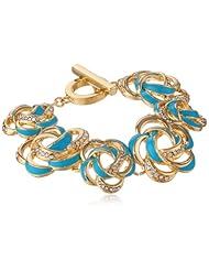 Anne Klein "In Full Bloom" Gold-Tone Floral Toggle Bracelet