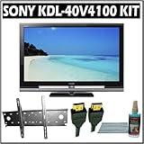 Sony Bravia V-Series KDL-40V4100 40-inch 1080P LCD HDTV and Accessory Outfit Outfit With Wall Mount