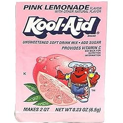 Kool-Aid Pink Lemonade Unsweetened Soft Drink Mix, 0.23-Ounce Packets (Pack of 96)