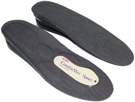 Homesys Dupont ComforMax Sport Shoes Polyurethanes AIR cap Premium Height Increase Taller Insole Black 2 Layer 1.8 Inch Up for mens