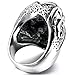 Men's Large Stainless Steel Ring Band Silver Tone Blue Skull Tribal Size8