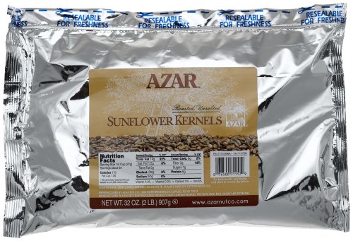 Azar Nut Company Sunflower Kernals, Oil Roasted, 32-Ounce Resealable Bags (Pack of 3) by Azar Nut Company