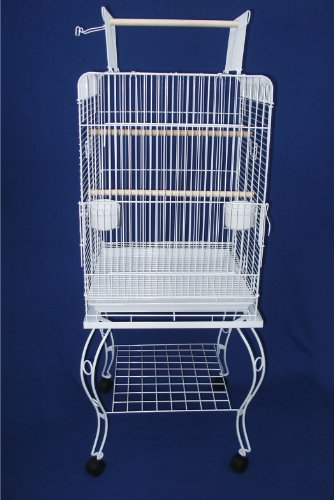 YML 24-Inch Open top Parrot Cage with Stand, White YML 24-Inch Open top Parrot Cage with Stand, White