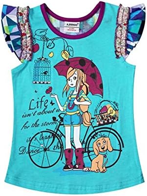 Casual Girl T Shirt Print Character Cotton Sleeveless Kids Clothes dress