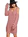 ROMWE Women's Casual Long Sleeve Cold Shoulder Ripped Sweater Dress