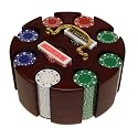200 Ct Suited 11.5 Gram Poker Chip Set in Wooden Carousel