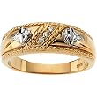 14K Two-Tone Gold Man's Diamond Wedding Band - 0.03 Ct.