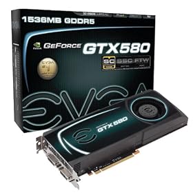EVGA GeForce GTX 580 Superclocked 1536 MB GDDR5 PCI Express 2.0 2DVI/Mini-HDMI SLI Ready Limited Lifetime Warranty Graphics Card, 015-P3-1582-AR