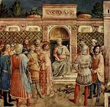 Fra Angelico (Fresco cycle on the life of Saint Stephen and Lawrence, scene: St. Lawrence before the court of the empero
