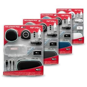 Ensemble pochette de transport + �cran de protection + coque polycarbonate + kit de nettoyage UMD + Pochette de rangement UMD + 3 boutons analogiques de remplacement + c�ble de liaison r�tractable