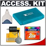 Transcend 2GB 133x CompactFlash (CF) Memory Card with USB 2.0 Card Reader + Universal Memory Card Case + 5-Piece Cleaning Kit