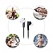PWOW S500 In-Ear Earphones Headphones with Mic Stereo Earbuds Noodle Wired Earphones with Microphone & Volume Control Universal 3.5mm for iPhone/ Samsung/ Computer Black