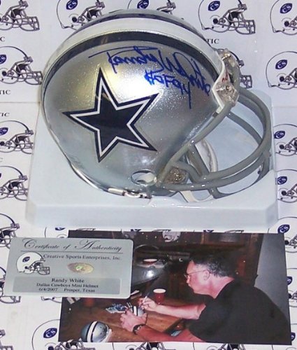 Randy White Autographed/Hand Signed Dallas Cowboys Mini Helmet with HOF 94 Inscription
