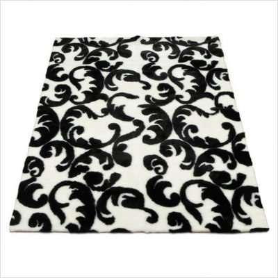 Modern Black / White Contemporary Rug Size: 4'7 x 6'7