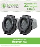 2 Hoover Flair Washable & Reusable Replacement Filters For Hoover Flair Primary Stick Vacuum Cleaner Filter; Fits Hoover Flair Vacuum Cleaner S2200, S2220, S2201; Part # 59136055 ; Designed & Engineered by Crucial Vacuum