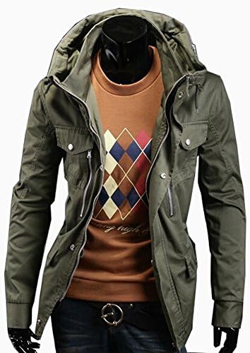 Izaac New Fashion Multi-Colour Herren Military Jacke Slim Fit Winter-Trenchcoat (US XS/Tag L, blue)