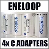 Sanyo Eneloop Spacer Pack: 4 Pack of C-size Adapters [Hassle Free Packaging]
