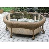 North Cape Catalina Resin Wicker Coffee Table - Walnut