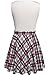 Meaneor Women's Sleeveless Vintage Plaid Patchwork Fit and Flare A-line Dress