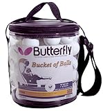 Butterfly Bucket of 3-Star 40mm Table Tennis Balls (72 Count)