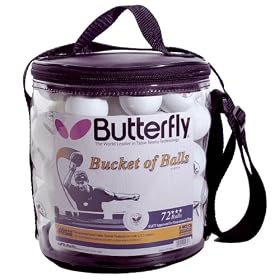 Butterfly Bucket of 3-Star 40mm Table Tennis Balls (72 Count)