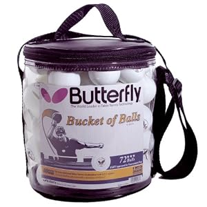 Butterfly Bucket of 3-Star 40mm Table Tennis Balls (72 Count)