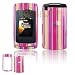Yellow Purple and Hot Pink Multiple Stripes Design Snap-On Cover Hard Case Cell Phone Protector for Motorola i9 Stature [Beyond Cell Packaging]