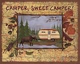 IMAGE OF Camper Sweet Camper MUSEUM WRAP CANVAS Print With Added Heavy BRUSHSTROKES Anita Phillips 14x11
