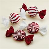 Review Kurt Adler  / Set of 4 Shatterproof Red & White Glittered Hard Candy Christmas Ornaments