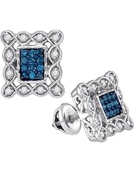 10KT White Gold 0.50 CTW-Diamond Micro-Pave Earring