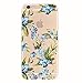 iPhone 6/6S Case,Blingy's® High Quality Floral Pattern Transparent Clear Flexible Soft Slim Rubber TPU Case-Retail Packaging (Blue Petals)