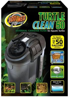 Value Pack 50 Gallon Turtle Filter (Turtle River Value Pack) - One Turtle Clean 50 External Canister Filter, One Large 5oz container of Red Shrimp, and one evergreen plant by blue spotted