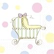Design Design Nine Months Bassinet Beverage Napkin, 20-Count Packages (Pack of 6)