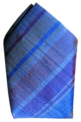 This instant Miracle Blues Silk Handkerchief, 100% Silk Dupioni - by Royal Silk