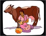 Decorated Mouse Pad with dairy, human, body, individuals, individual, persons, cow, humans, food, people, woman, person, milk