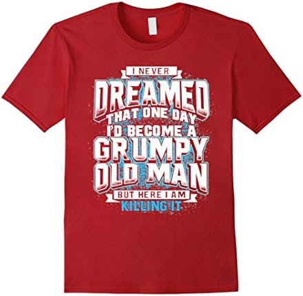 Men's Grumpy Old Man T-Shirt Large Cranberry