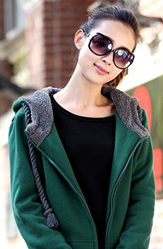 パーカー スウェット フード 配色　カラーバリエーション　春　フード　セレブ　韓国セレブ　暖かい　大きいサイズ　カジュアル　コットン　シンプル　膝丈　ガーリースタイル　パーカー　 グリーン (オリジナル・ブレスレットとサシェセット)