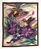 Fleece Blanket with Hummingbird-NEW-Great for your wall too-Humminbird Fleece Blanket