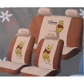 winnie the pooh universal car seat cover - 10pcs full set..beige