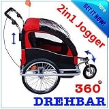 Produkt-Bild: 2in1 Jogger Fahrradanh&auml;nger Kinderfahrradanh&auml;nger Kinderanh&auml;nger Radanh&auml;nger Rot/Schwarz Neu 01RB