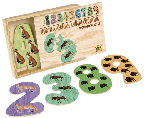 51L%2BWXobwxL North American Animal Wooden Counting Puzzle