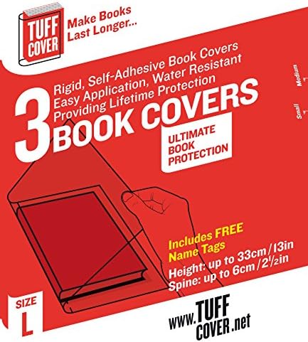 Tuff Cover Self Adhesive Book Covers - 3 Pack (Large)