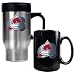Colorado Avalanche NHL Stainless Steel Travel Mug & Black Ceramic Mug Set - Primary Logo by Great American Products