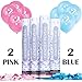 Gender Reveal Confetti Cannons Package (2 Pink & 2 Blue) | Pink and Blue Confetti Poppers | 8 Free Gender Reveal Party Balloons