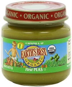 Earth's Best Organic 1st Peas, 2.5 Ounce Jars (Pack of 12)
