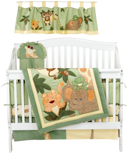 NoJo Jungle Babies 6 Piece Crib Bedding Set