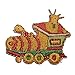 ID 1669Z Child Toy Train Patch Present Railroad Wood Embroidered IronOn Applique