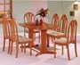 Oak Finish Double Pedestal Table/Fan Back Chair(4 CHAIRS)