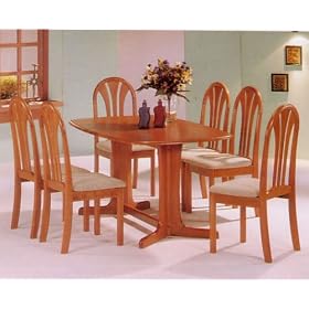 Oak Finish Double Pedestal Table Fan Back Chair by Cross